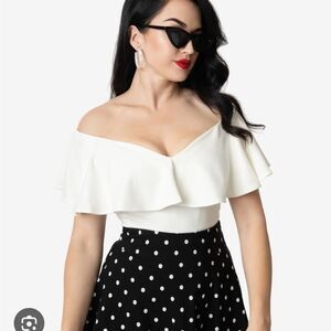 Unique vintage 1950’s off shoulder blouse